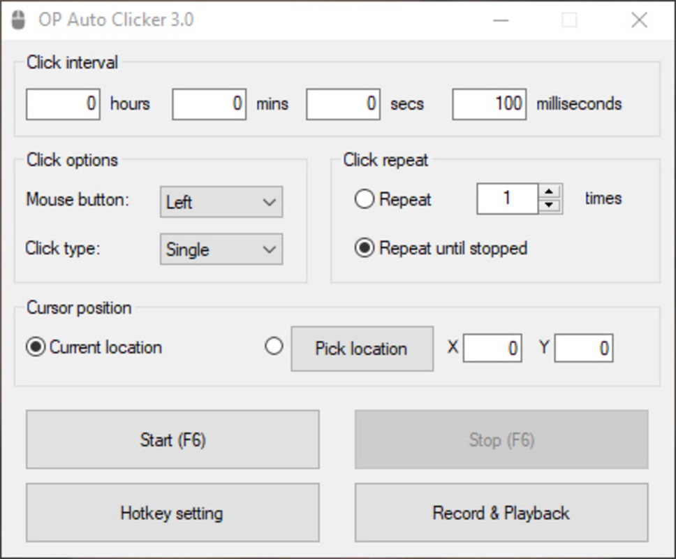AutoClicker 3.0 for Windows Screenshot 1
