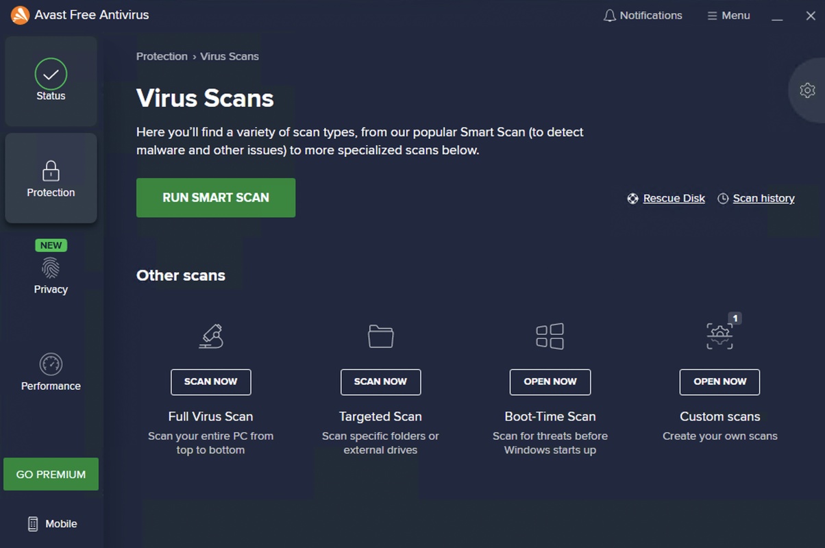 Avast Free Antivirus 23.1 feature
