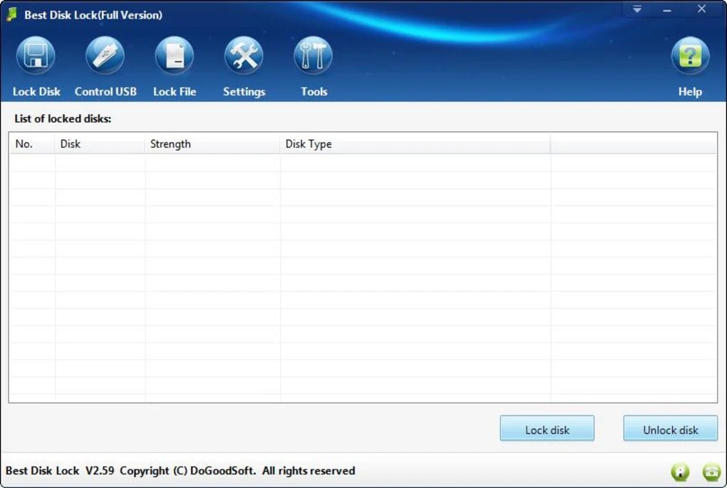 Best Disk Lock 2.62 for Windows Screenshot 1