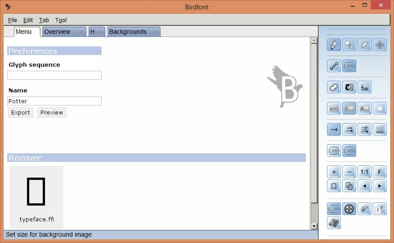 Birdfont 5.0.22 for Windows Screenshot 1