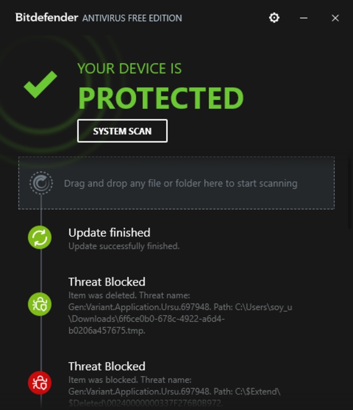 Bitdefender Antivirus Free 26.0.34.162 for Windows Screenshot 1