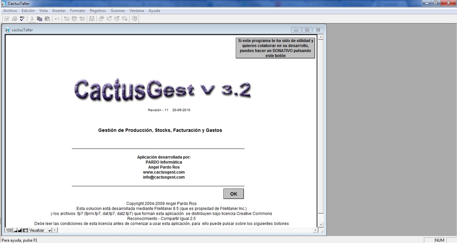 CactusGest Taller Mecanico 17.0 for Windows Screenshot 1