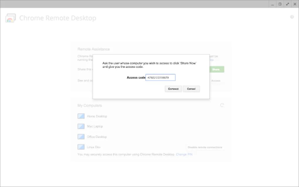 Chrome Remote Desktop 1.5 for Windows Screenshot 5