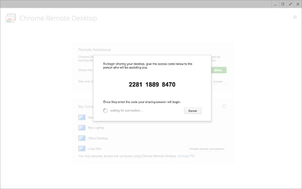 Chrome Remote Desktop 1.5 for Windows Screenshot 6