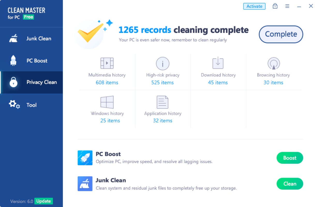 Clean Master 6.0 for Windows Screenshot 2