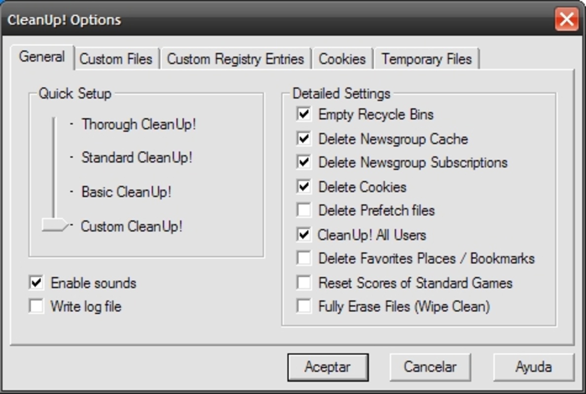 CleanUp 4.5.2 feature