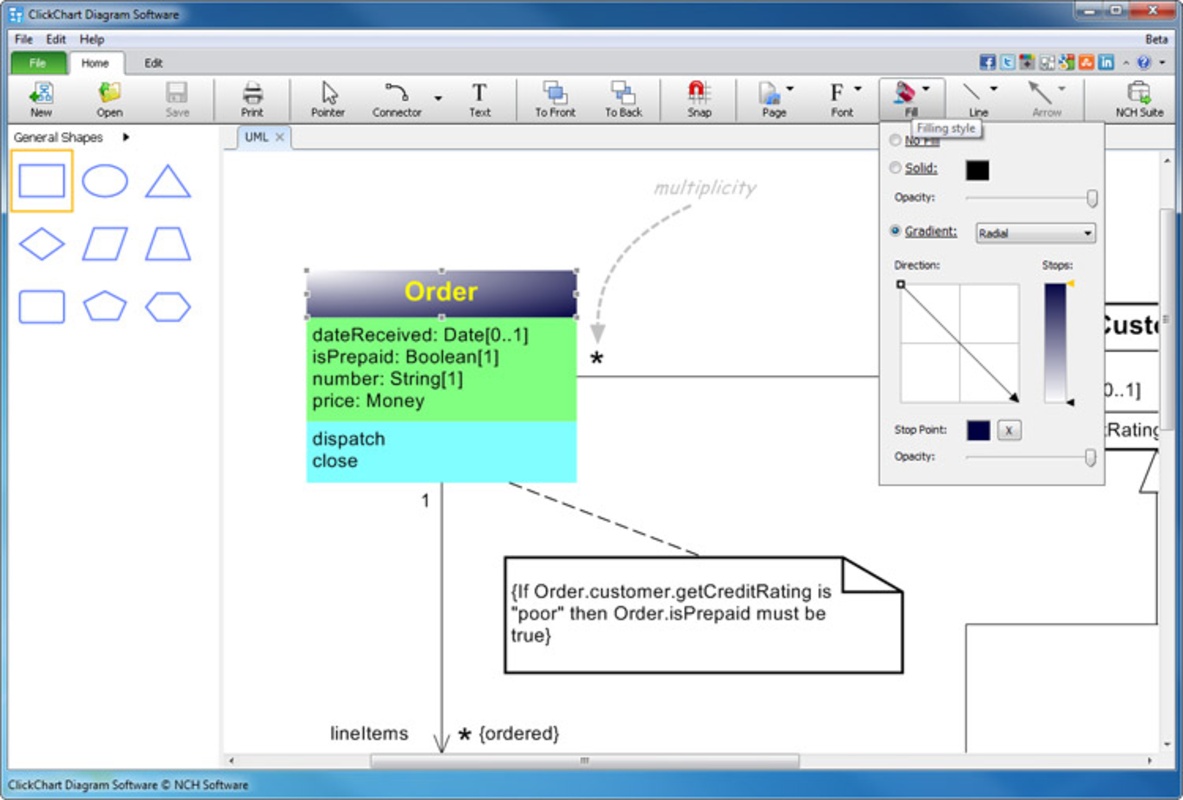 ClickCharts Free Diagram and Flowchart Maker 6.46 for Windows Screenshot 1