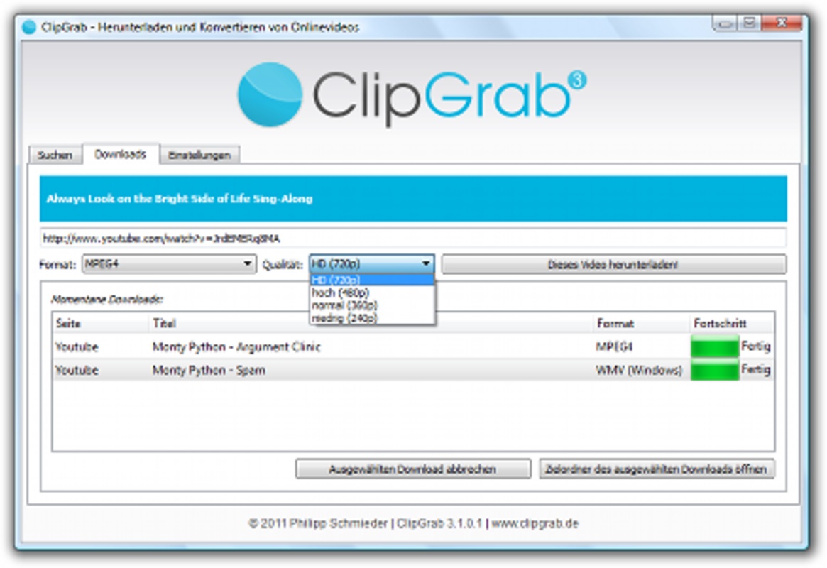 ClipGrab 3.9.5 feature