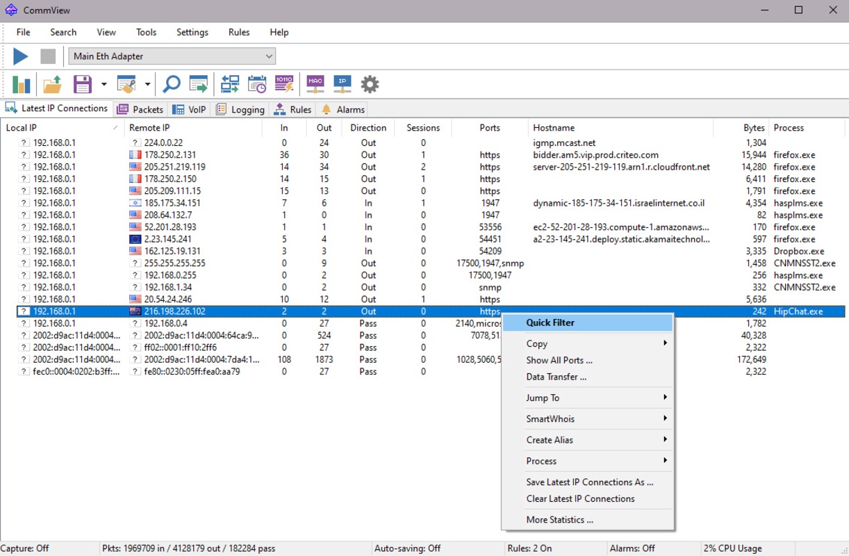 CommView 7.3 Build 923 for Windows Screenshot 1