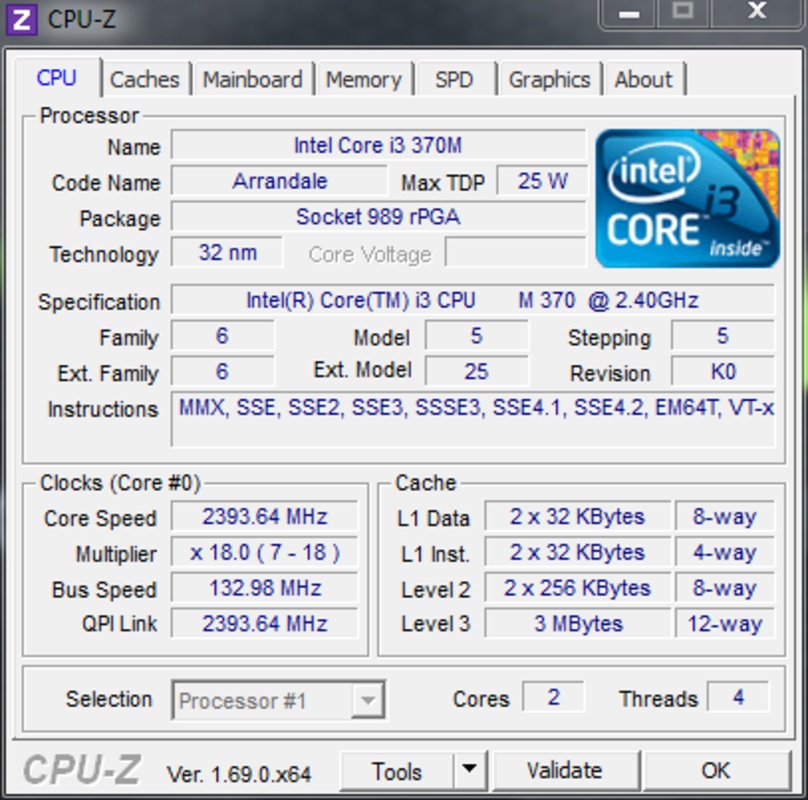 CPU-Z Portable 2.05 feature