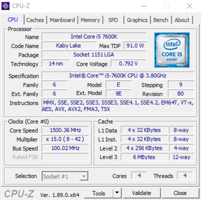 CPU-Z 2.05 feature