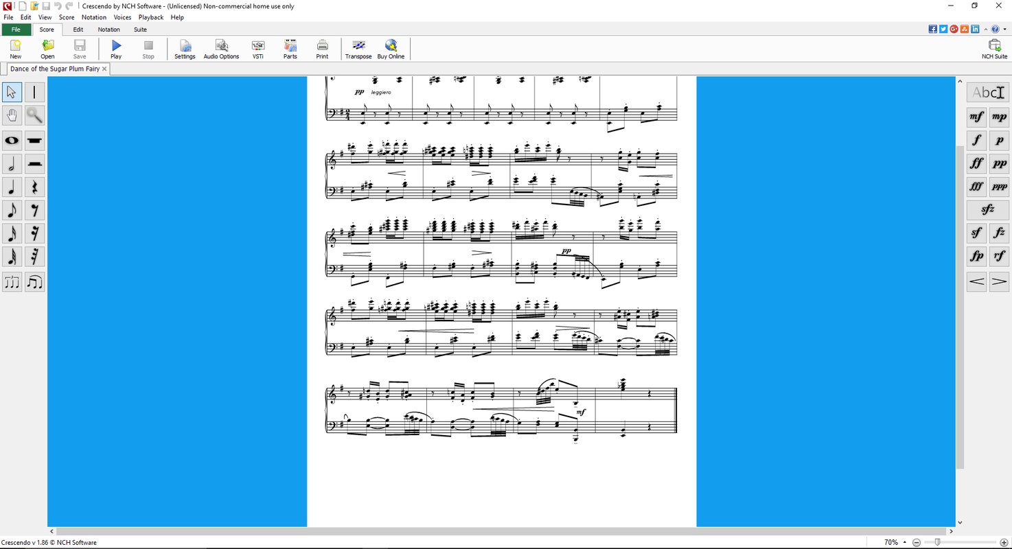 Crescendo Free Music Notation Editor 8.13 feature