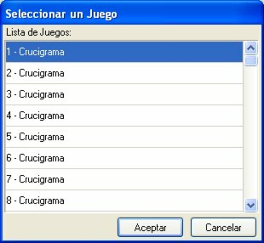 Crucigramas 1.0 for Windows Screenshot 1