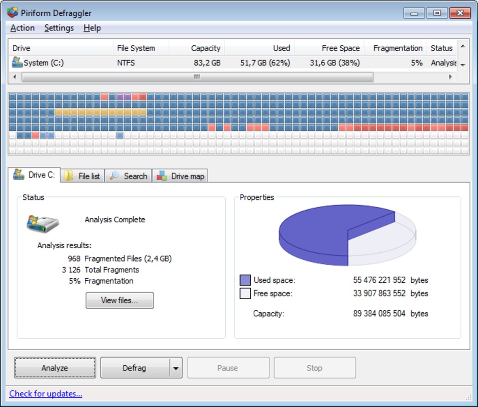Defraggler 2.22.995 for Windows Screenshot 1