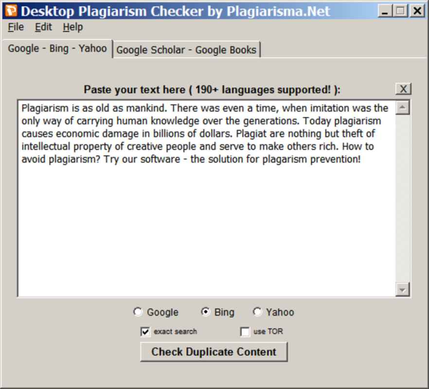 Desktop Plagiarism Checker 1.22 feature