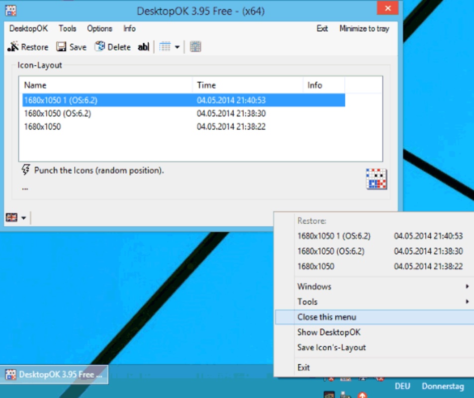 DesktopOK 10.66 for Windows Screenshot 1