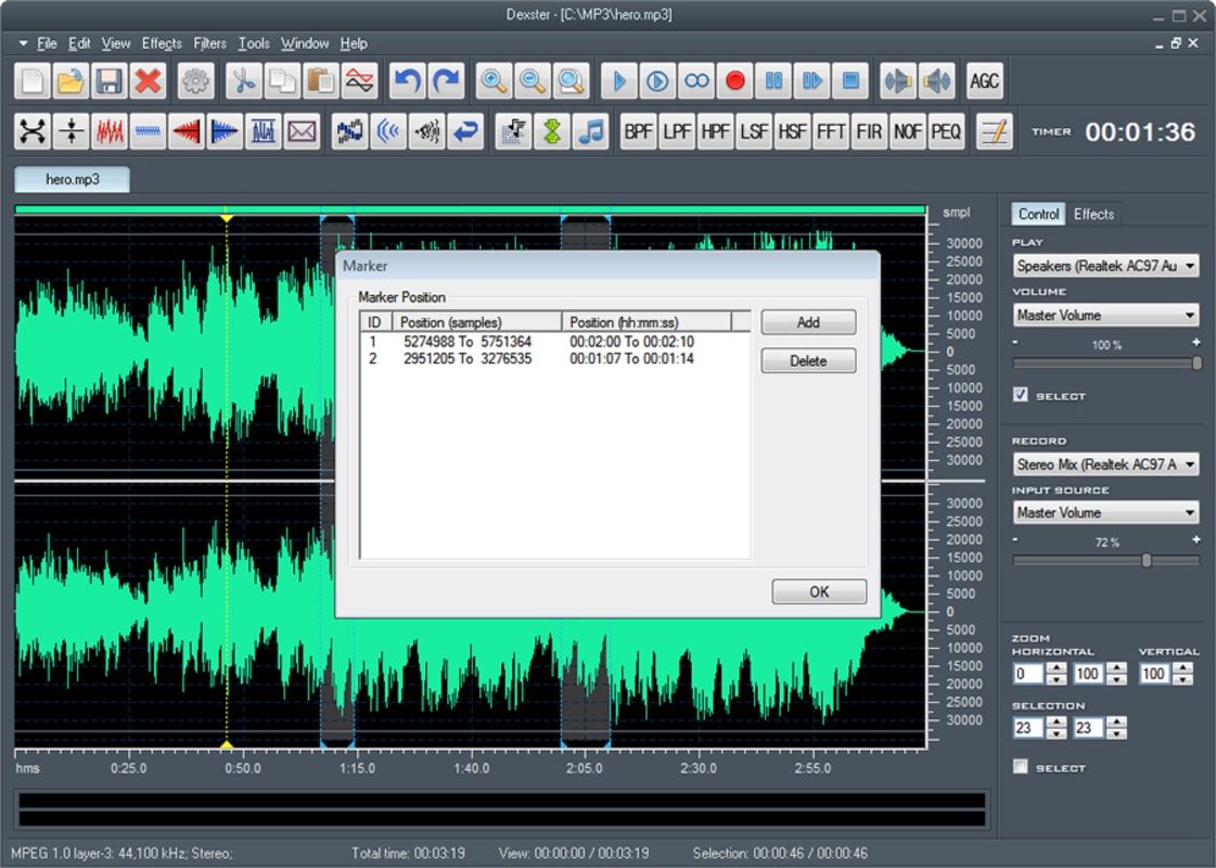 Dexster Audio Editor  for Windows Screenshot 2