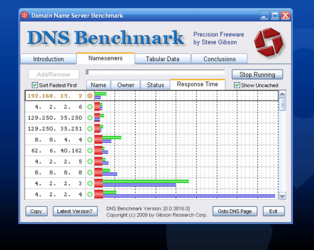 DNS Benchmark 1.3.6668.0 for Windows Screenshot 2