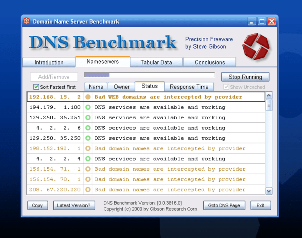 DNS Benchmark 1.3.6668.0 for Windows Screenshot 3