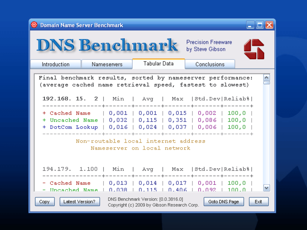 DNS Benchmark 1.3.6668.0 for Windows Screenshot 6