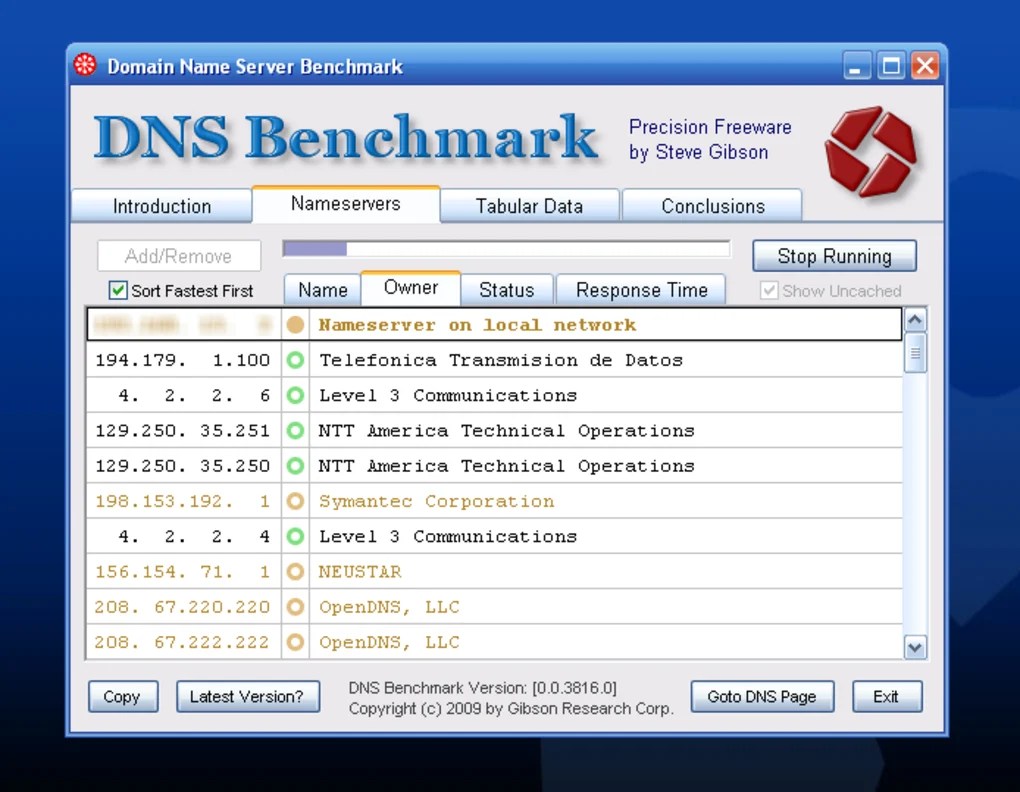 DNS Benchmark 1.3.6668.0 for Windows Screenshot 8