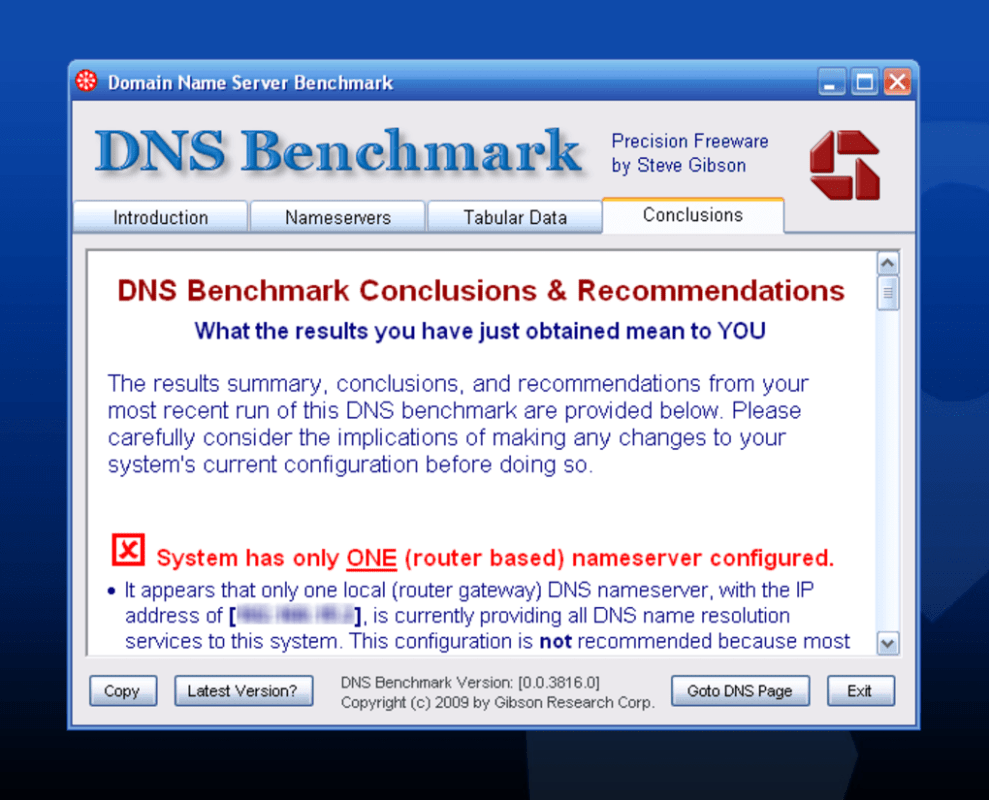 DNS Benchmark 1.3.6668.0 for Windows Screenshot 9