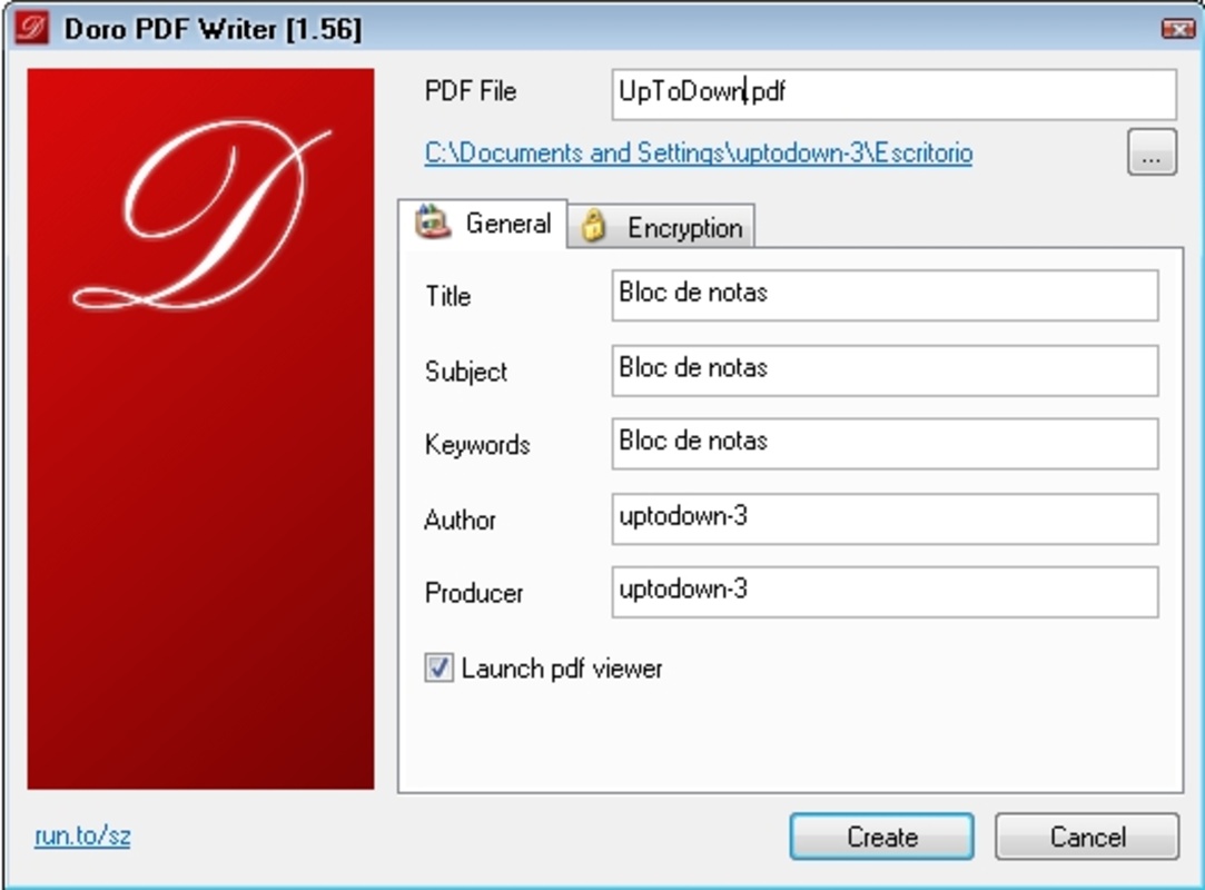 Doro PDF Writer 2.18 feature