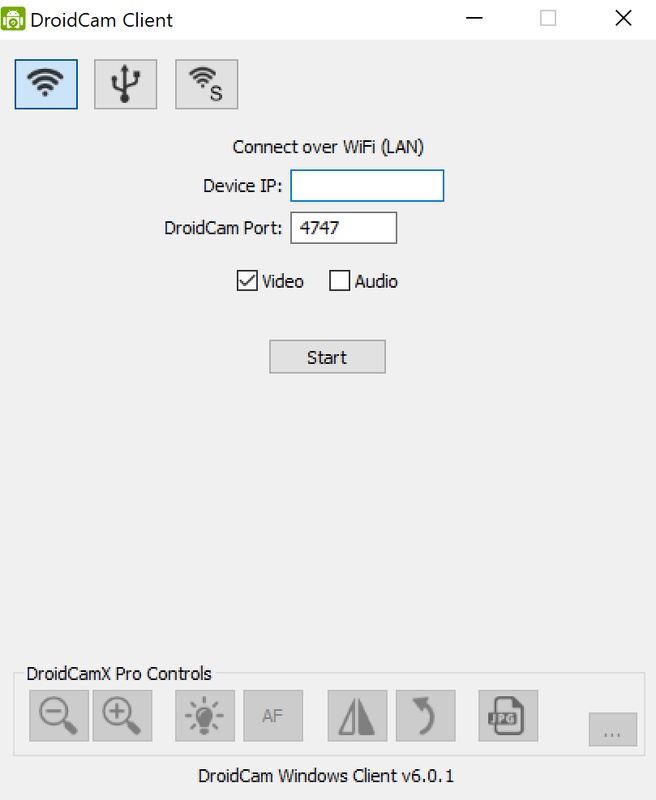 DroidCam Client 6.5.2 for Windows Screenshot 1