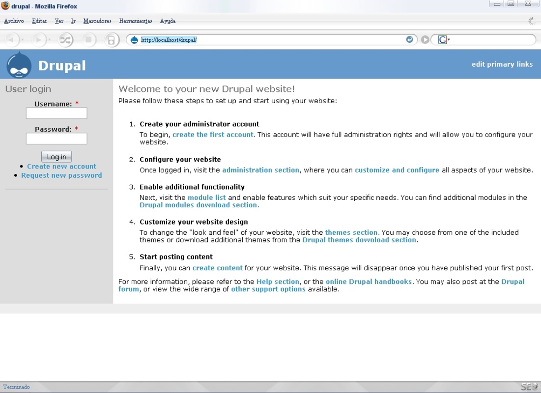Drupal 10.0.3 for Windows Screenshot 2