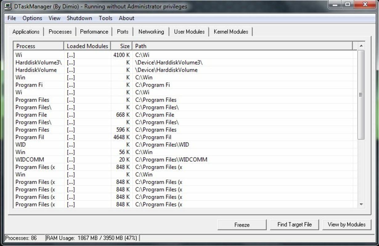 DTaskManager 1.57 for Windows Screenshot 2