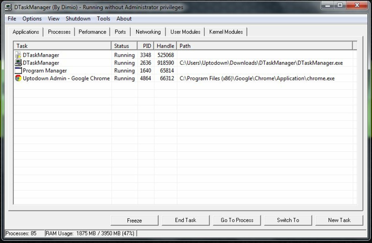DTaskManager 1.57 for Windows Screenshot 4
