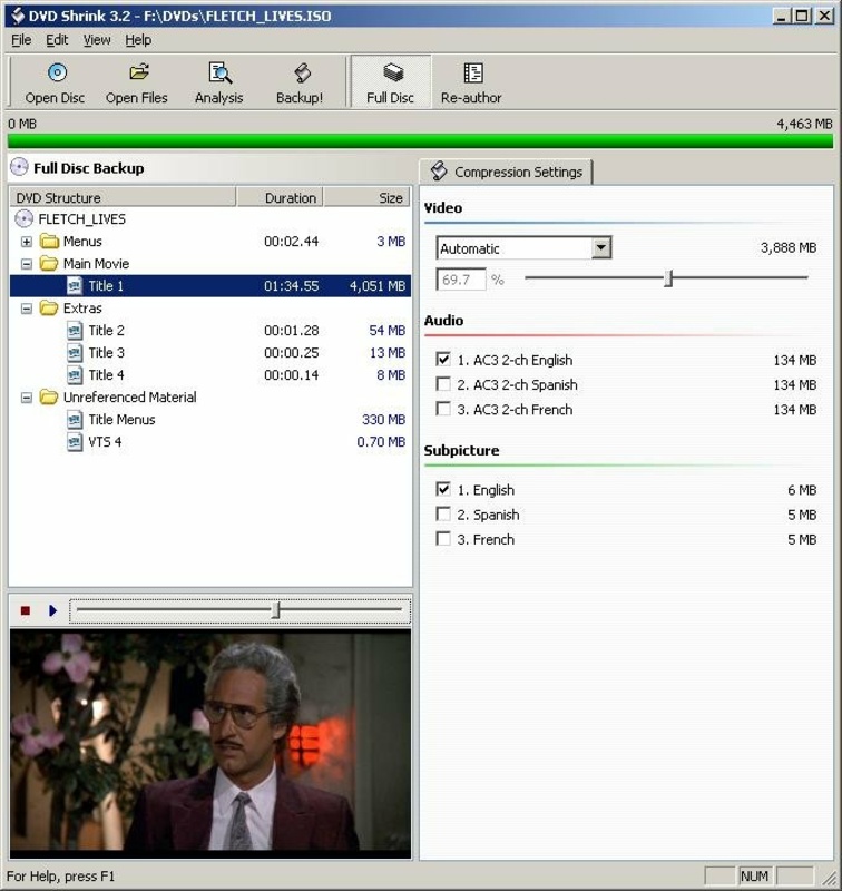 DVD Shrink 3.2.0.15 feature