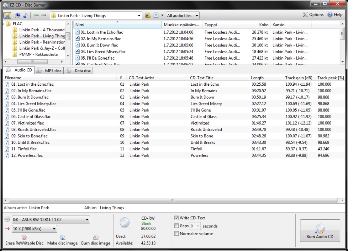 Easy CD-DA Extractor 2.5.0.302 for Windows Screenshot 1