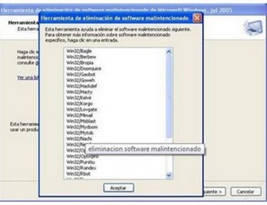 Eliminacion de software malintencionado 5.16 for Windows Screenshot 1