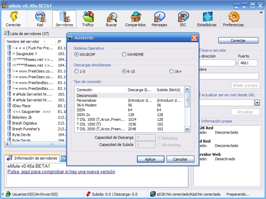 eMule 0.50a for Windows Screenshot 8
