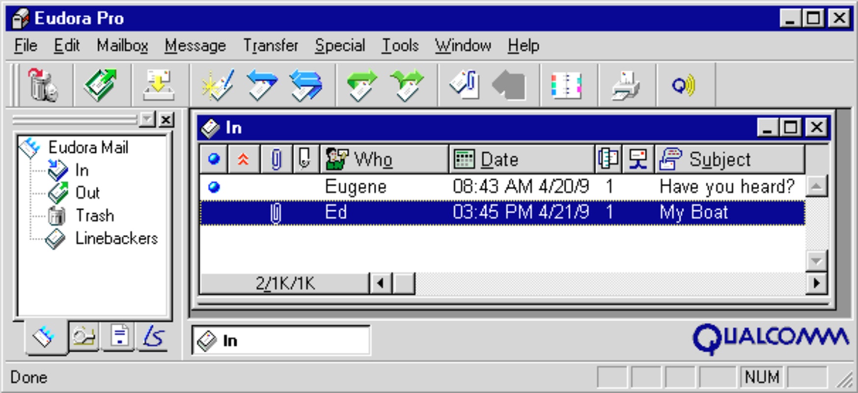 Eudora 8.0b8-Beta for Windows Screenshot 1