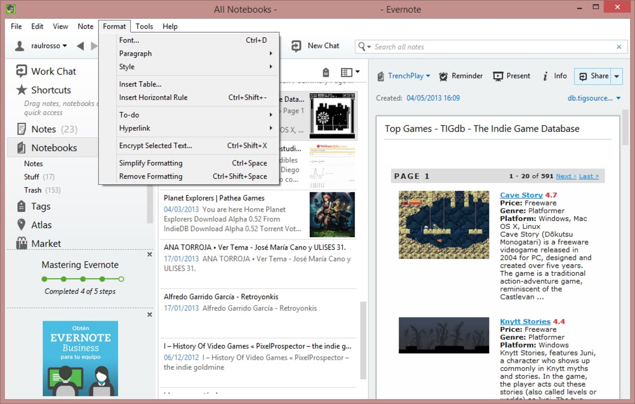 Evernote 10.55.1 for Windows Screenshot 1