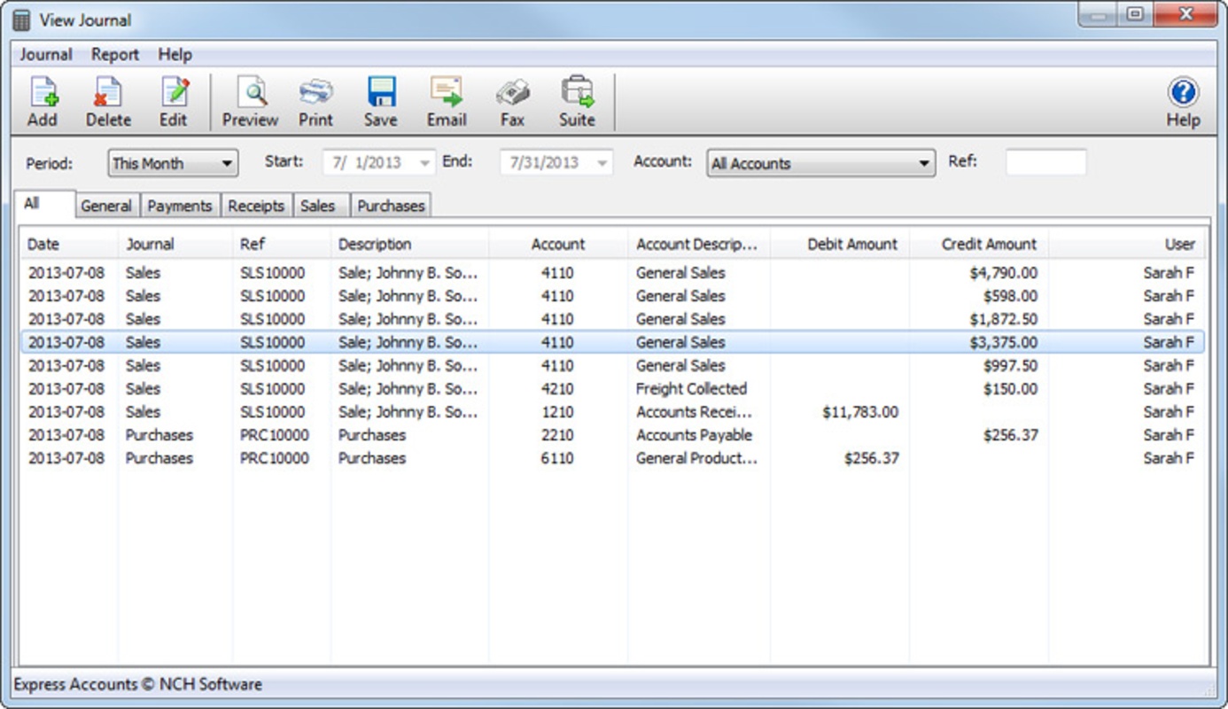 Express Accounts Free Accounting Software 10.00 for Windows Screenshot 3