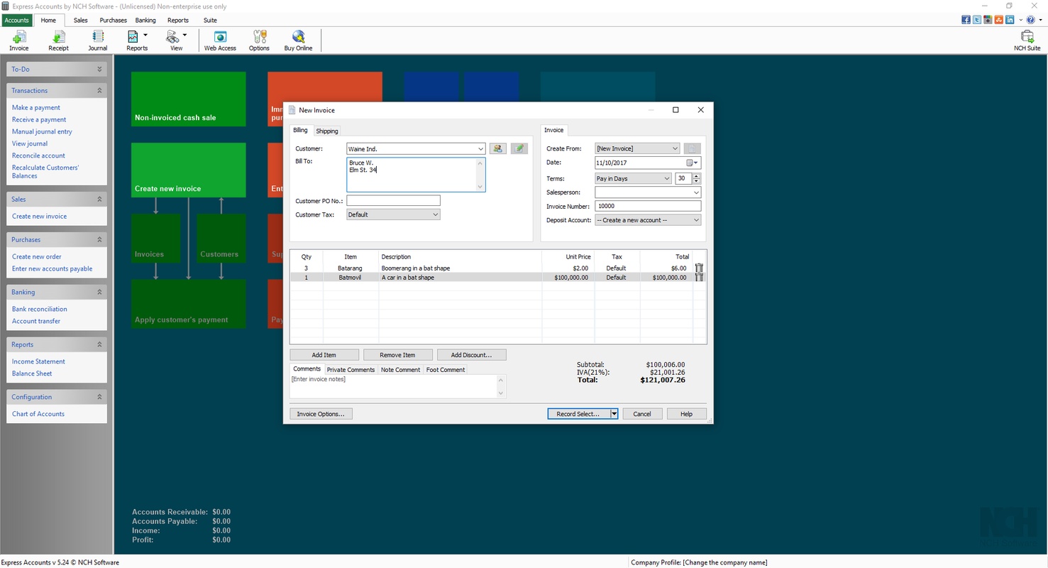 Express Accounts Free Accounting Software 10.00 for Windows Screenshot 5