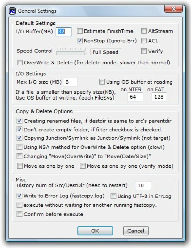 FastCopy 5.0.2 for Windows Screenshot 1