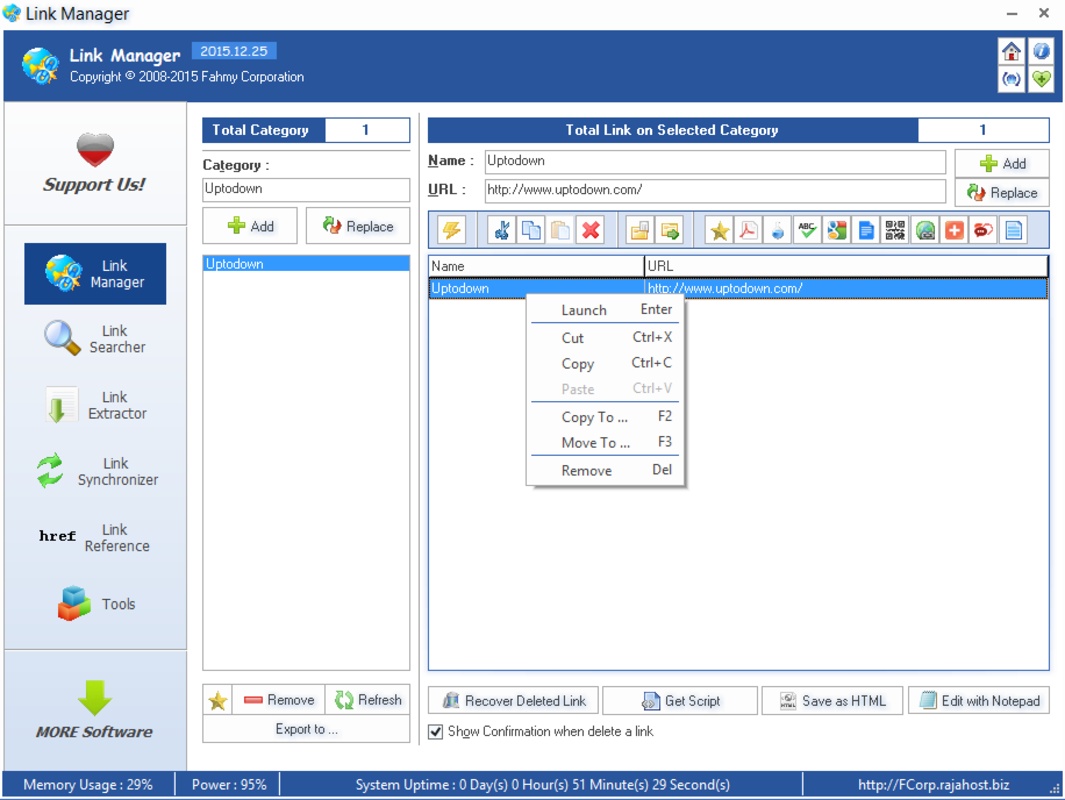 FCorp – Link Manager 2016.8 for Windows Screenshot 2