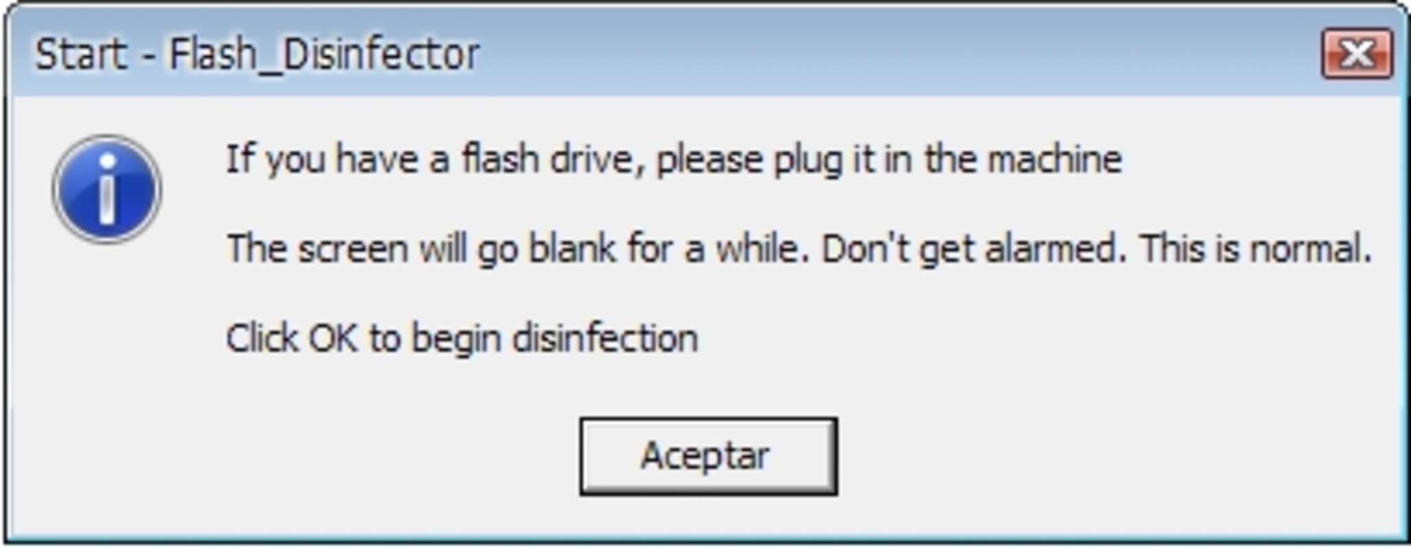 Flash Disinfector feature