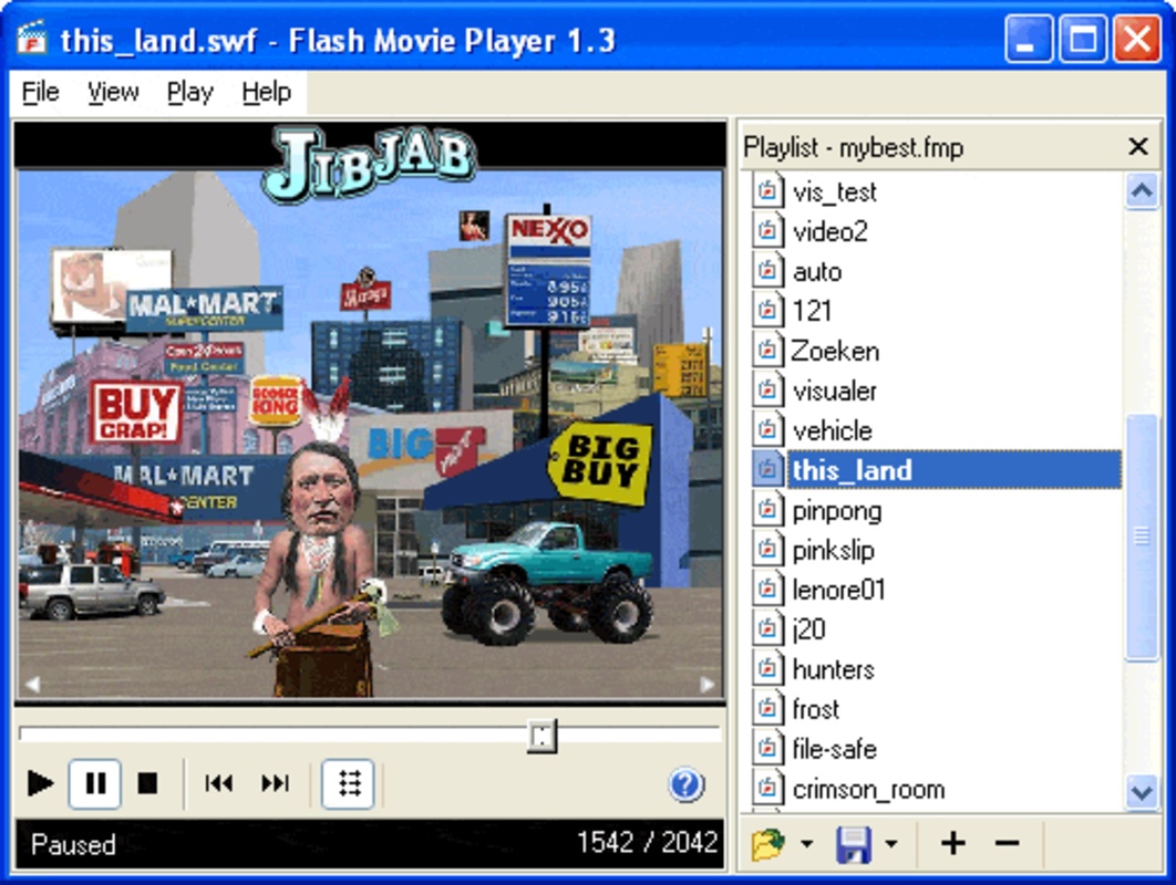 Flash Movie Player 1.5 feature