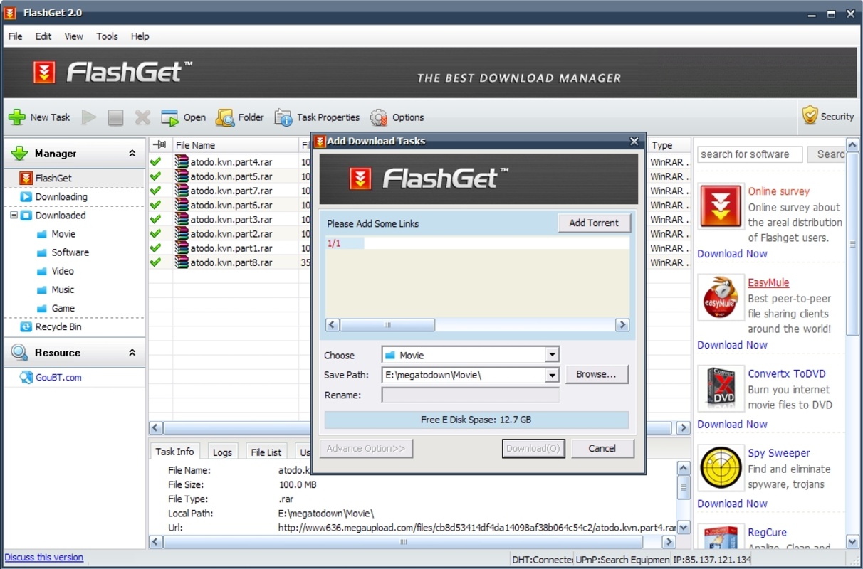 FlashGet 3.7.0.1220 for Windows Screenshot 3