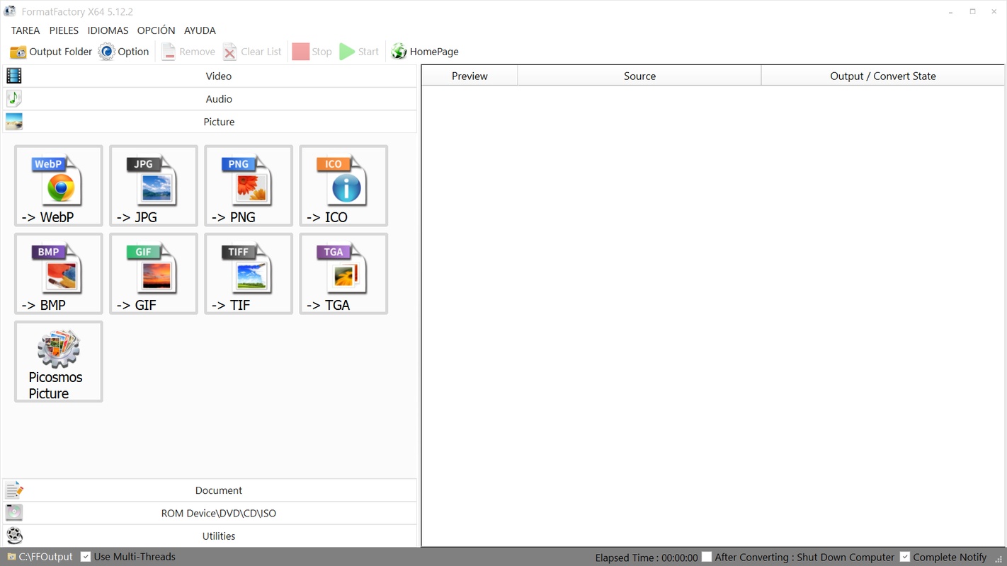 FormatFactory 5.16.0.0 for Windows Screenshot 2