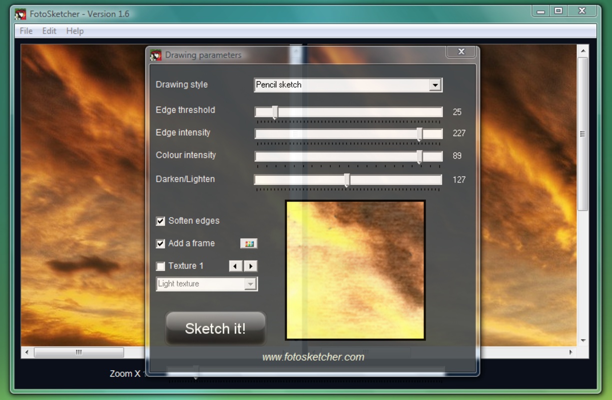 FotoSketcher 3.80 for Windows Screenshot 1