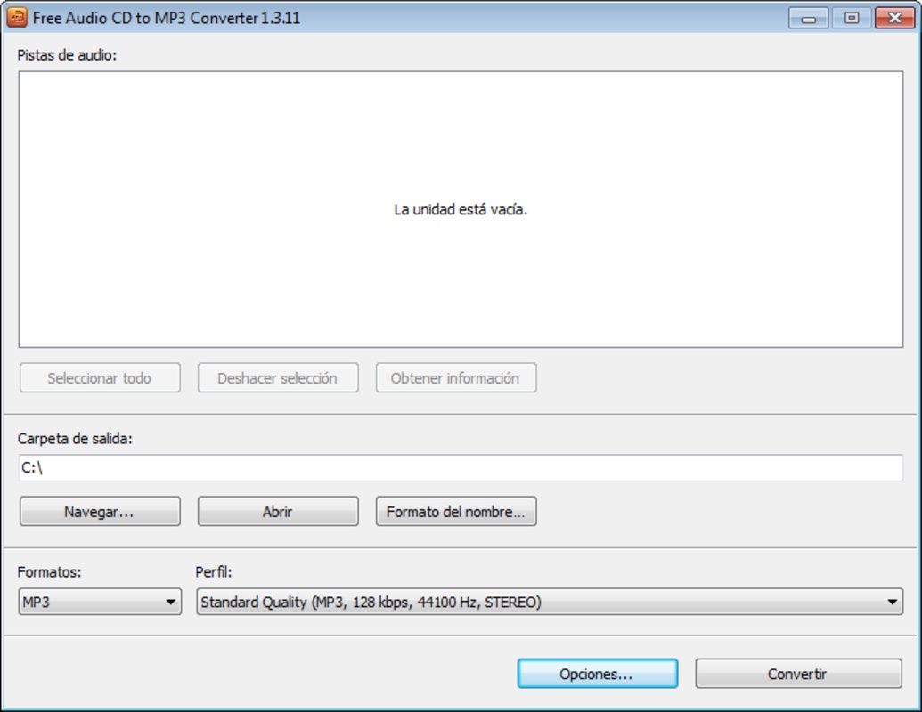 Free Audio CD To MP3 Converter 1.3.12.1228 for Windows Screenshot 1
