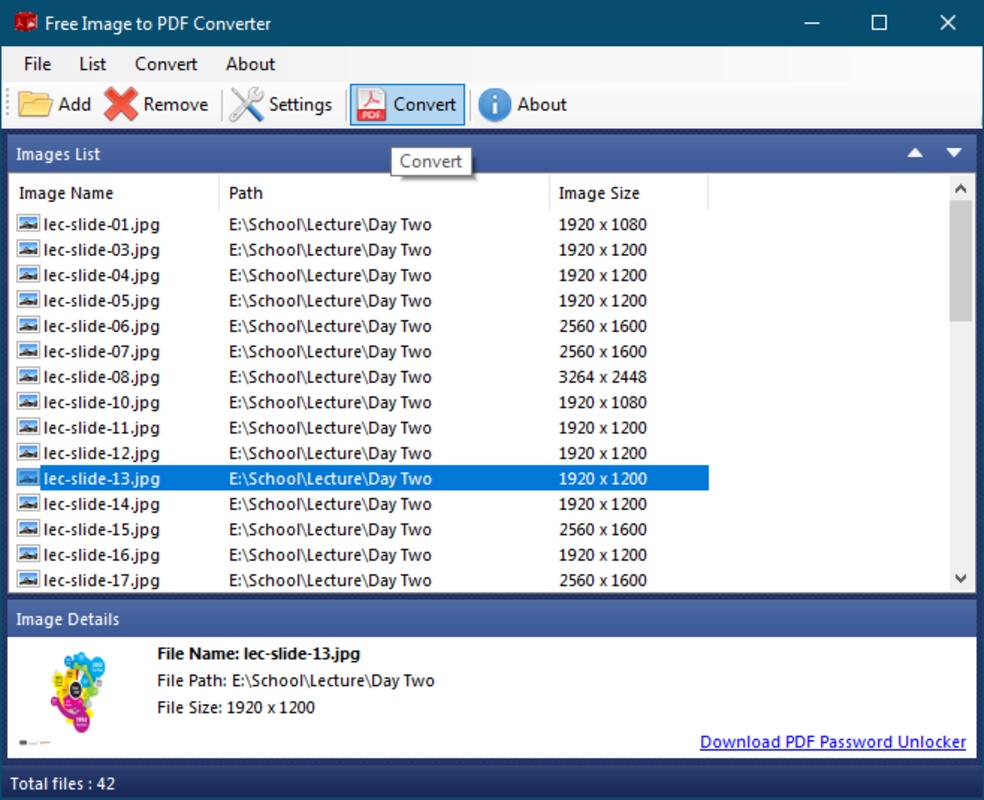 Free Image to PDF Converter 2.0.1 for Windows Screenshot 2