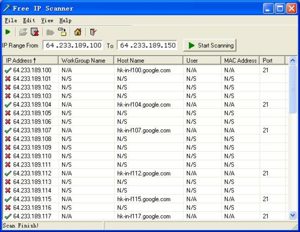Free IP Scanner 3.3 feature