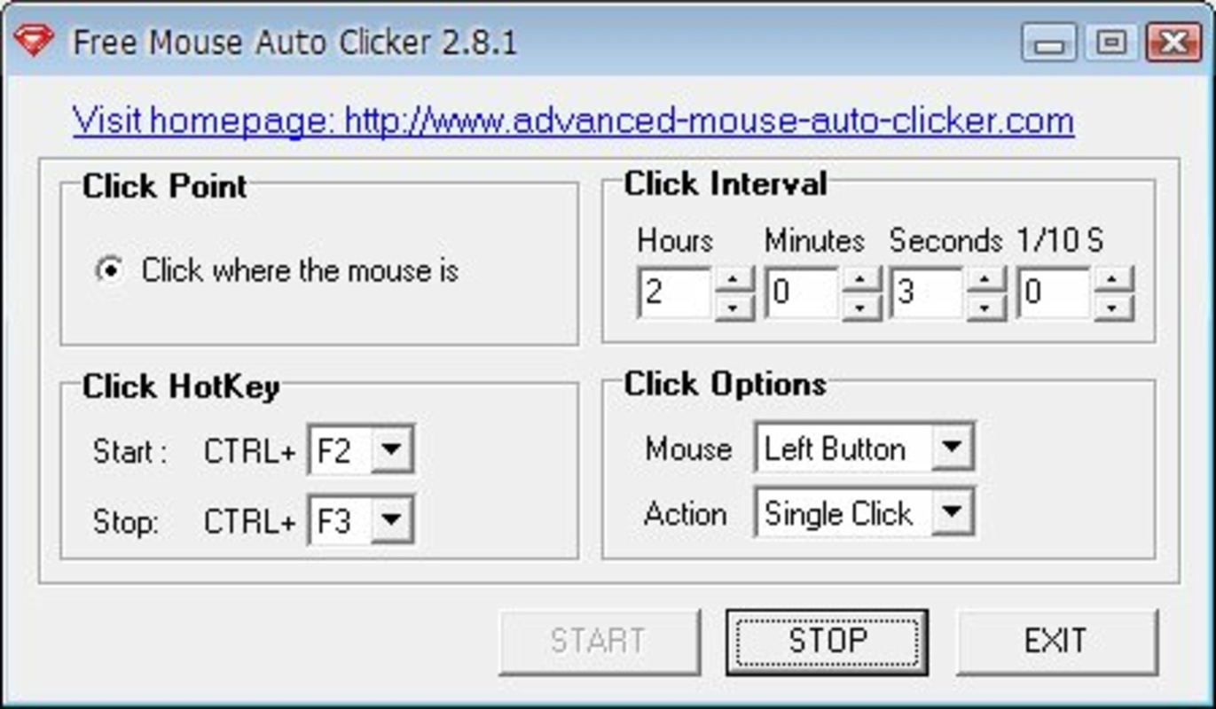 Free Mouse Auto Clicker 3.8.2 for Windows Screenshot 2